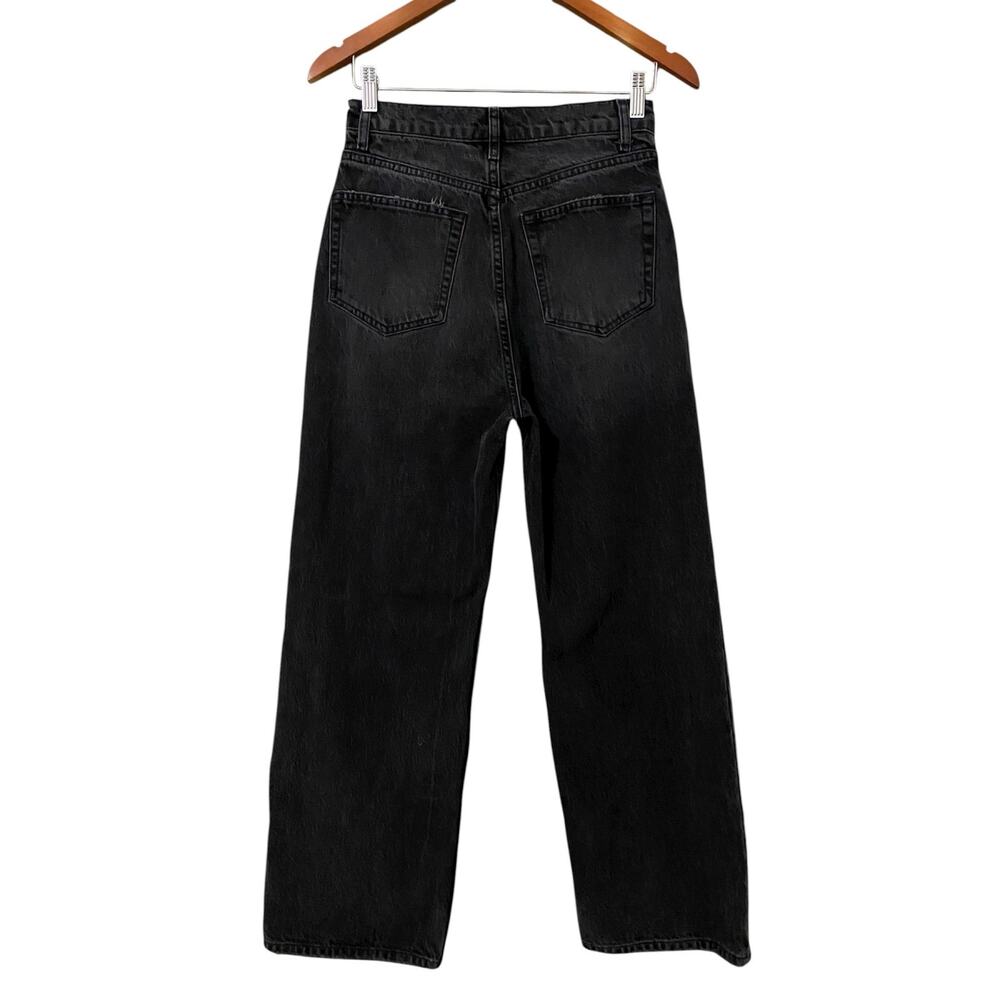 Reformation Wilder High Rise Wide Leg Cropped Jeans US 27 Rigid Black Denim - Picture 12 of 13